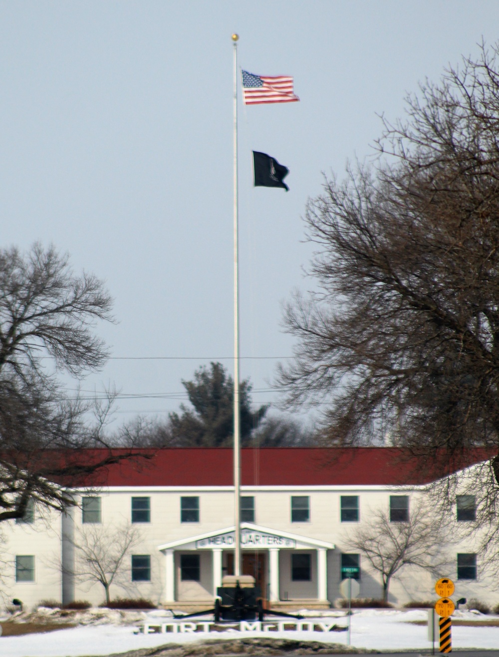 American Flag and Fort McCoy