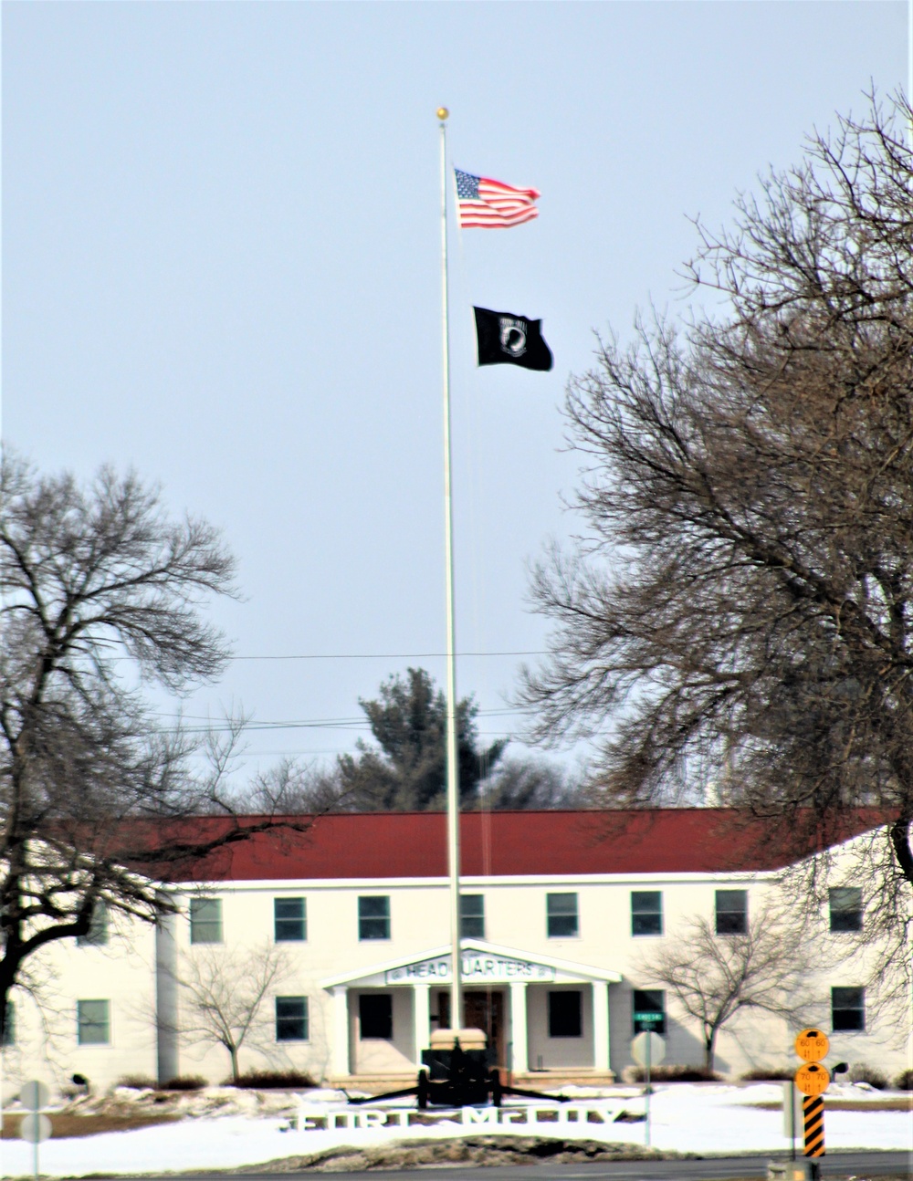 American Flag and Fort McCoy