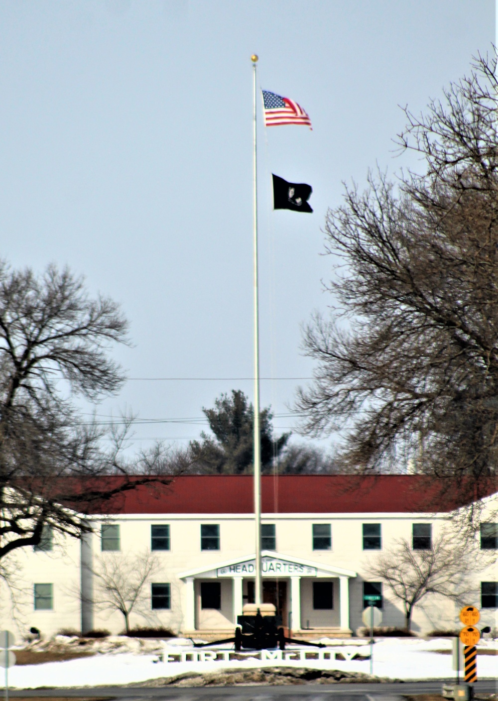 American Flag and Fort McCoy