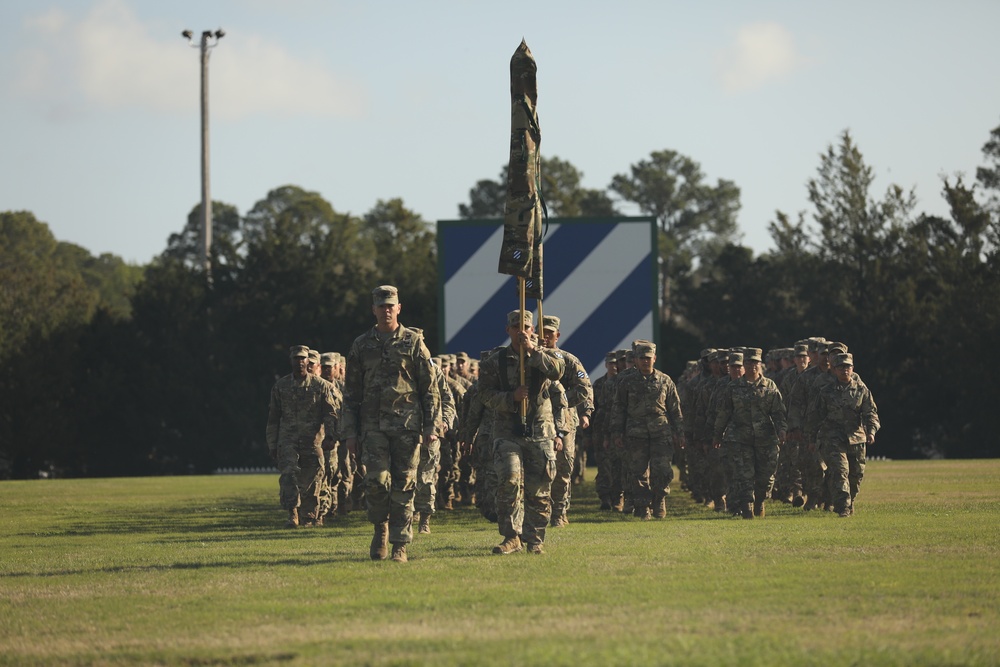 3rd Division Sustainment Brigade main body welcome home and color uncasing