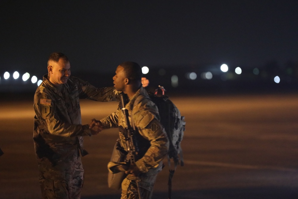 3rd Division Sustainment Brigade main body welcome home and color uncasing