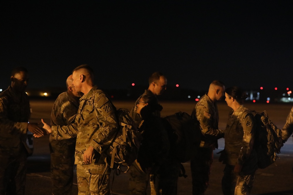 3rd Division Sustainment Brigade main body welcome home and color uncasing