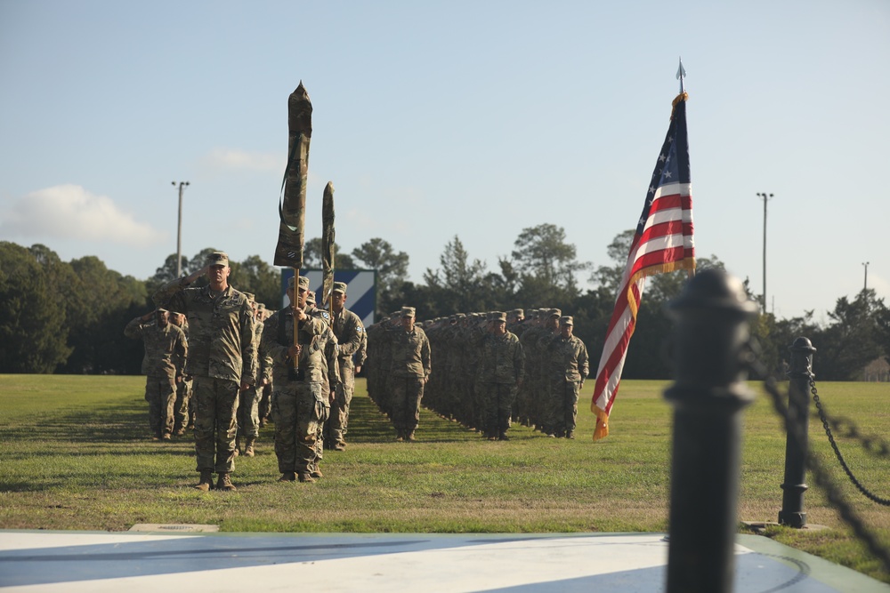 3rd Division Sustainment Brigade main body welcome home and color uncasing