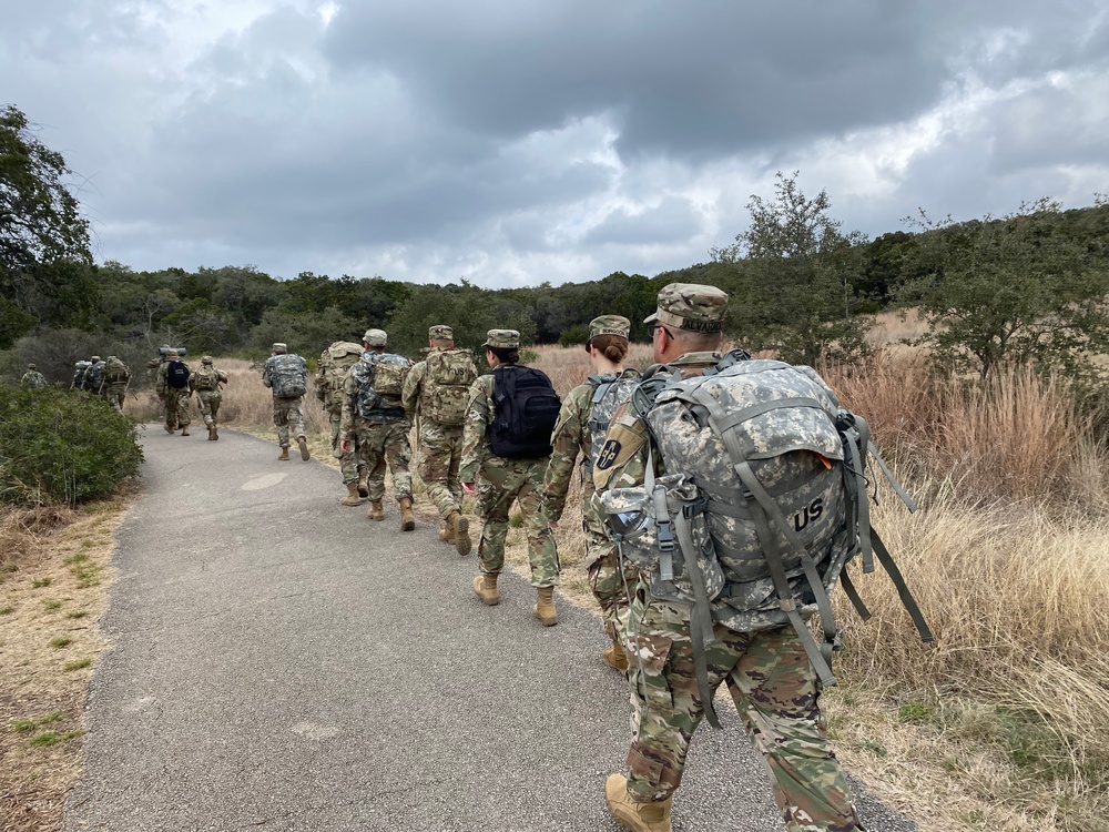Soldiers Participate in a Ruck March