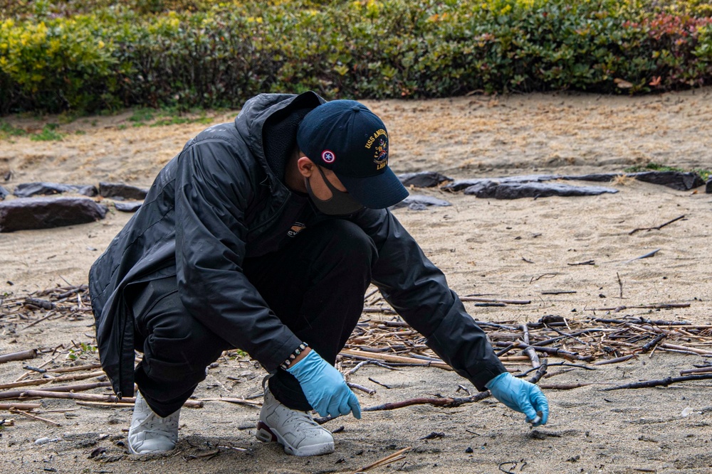 USS America (LHA 6) Sailors Conduct Community Relations Project (COMREL)