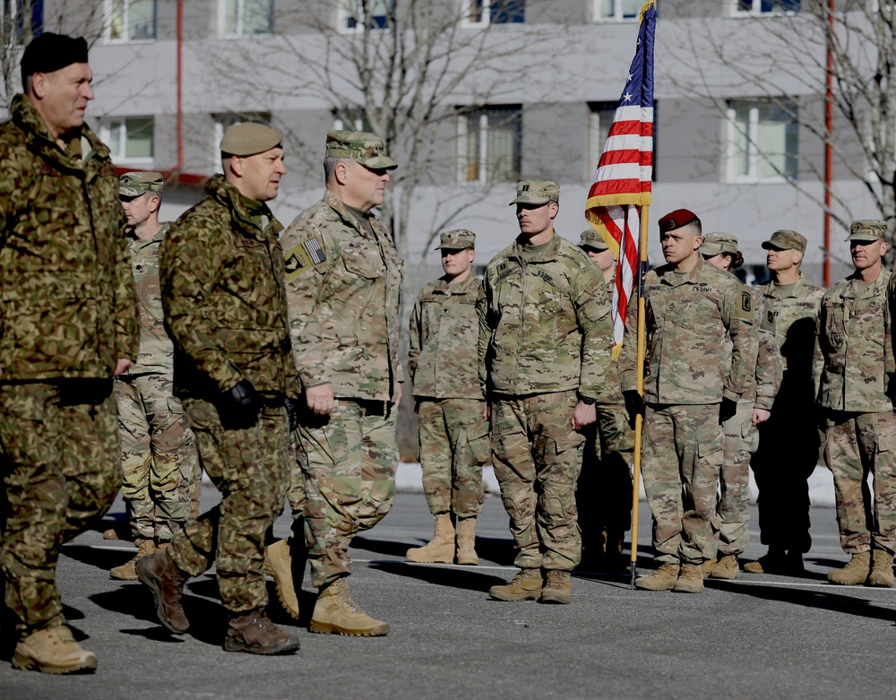 Chairman of the Joint Chiefs of Staff, Gen. Mark A. Milley visits troops in Latvia.