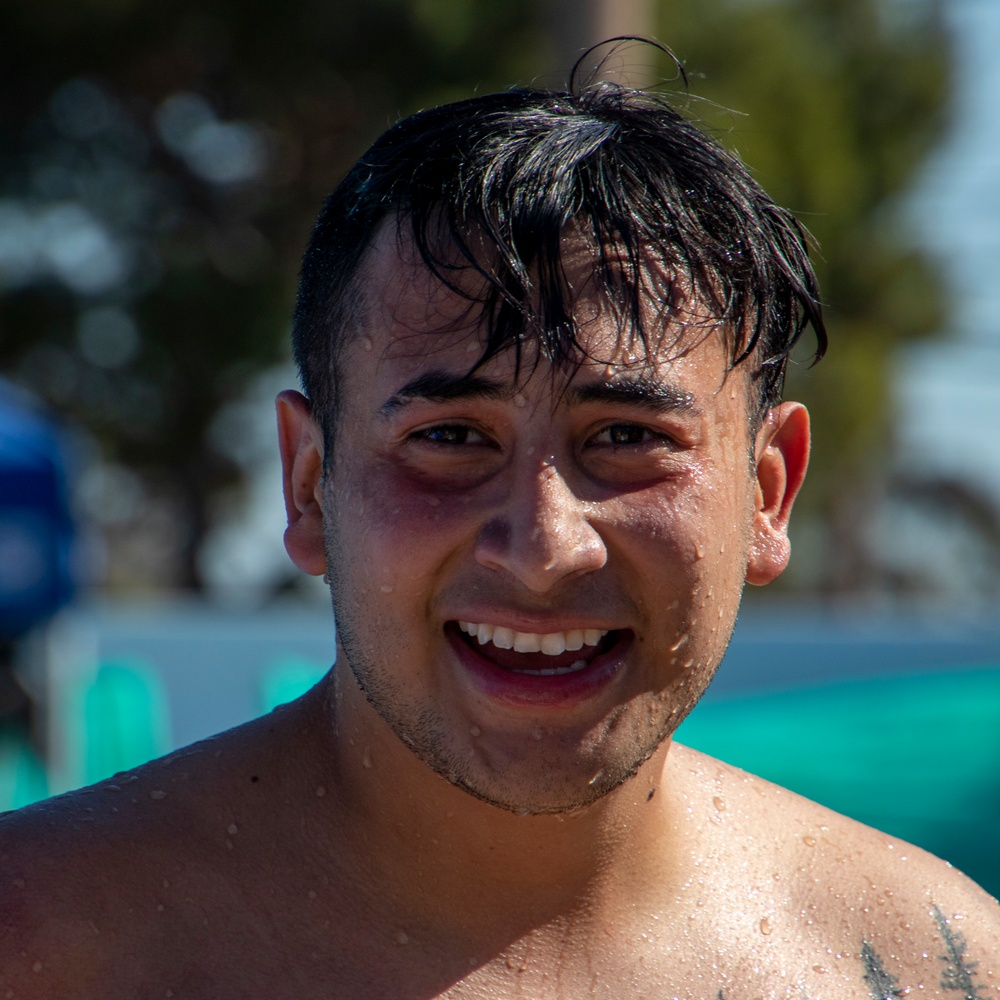 U.S. Marines with Wounded Warrior Regiment compete in the Marine Corps Trials swimming competition