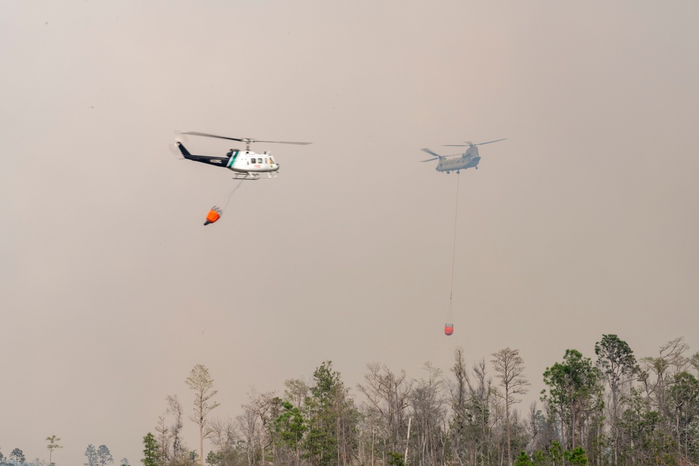 Florida National Guard helicopters attack wildfires