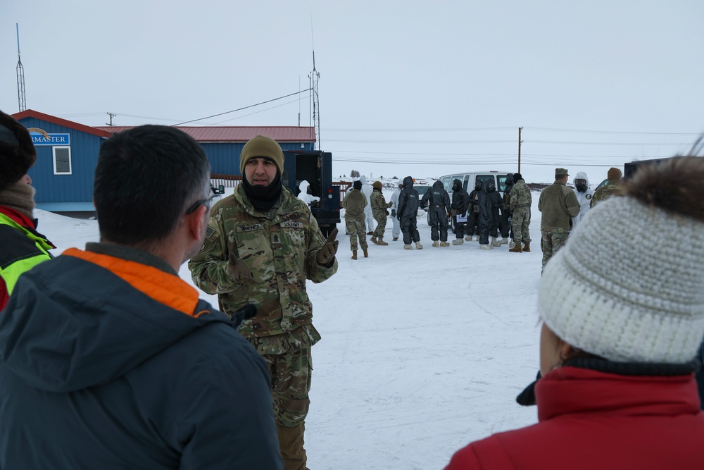 Distinguished visitors observe a hazard response scenario during Arctic Eagle-Patriot 2022