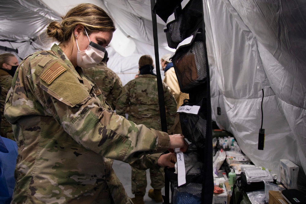 633rd Medical Group conduct operations in a mobile medical tent during Arctic Eagle-Patriot 2022