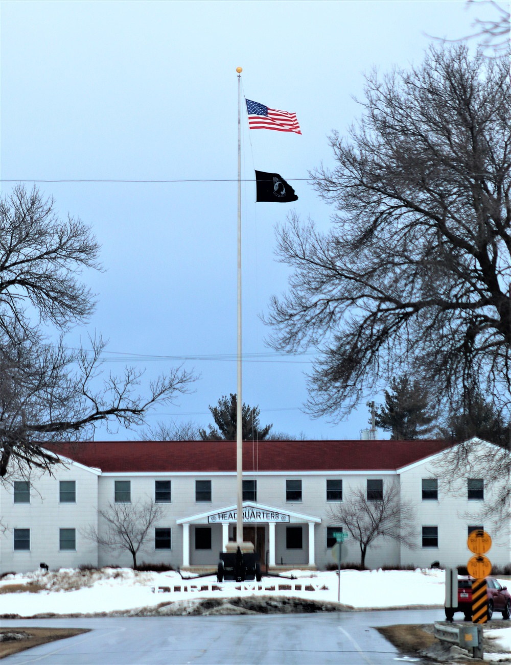 American Flag and Fort McCoy