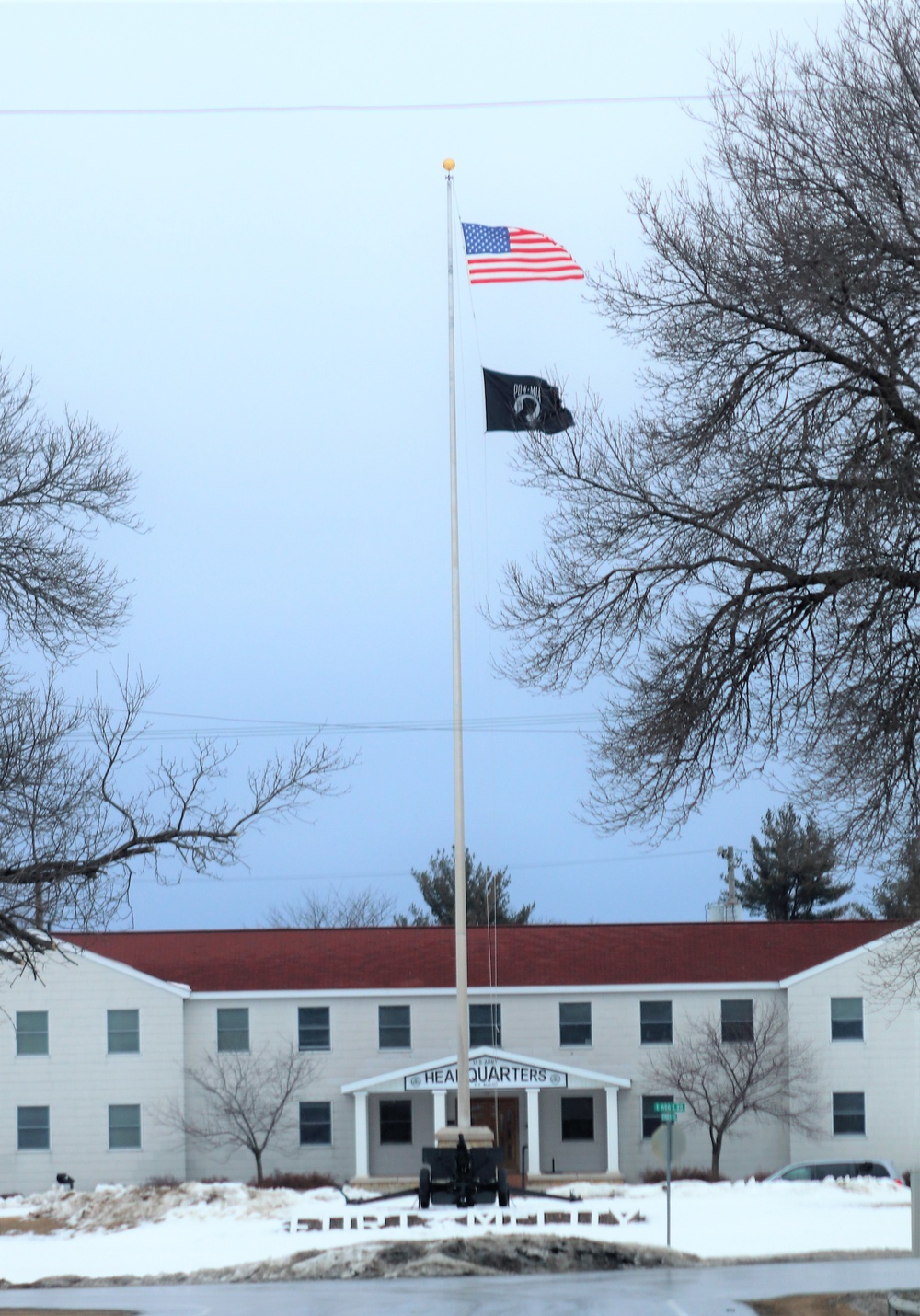 American Flag and Fort McCoy