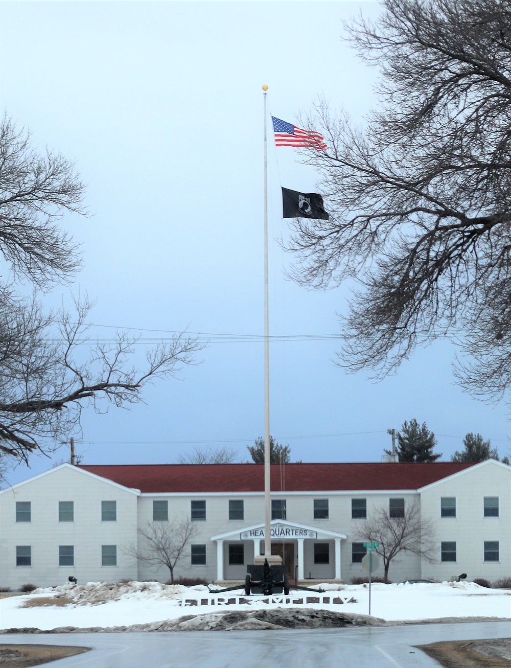 American Flag and Fort McCoy