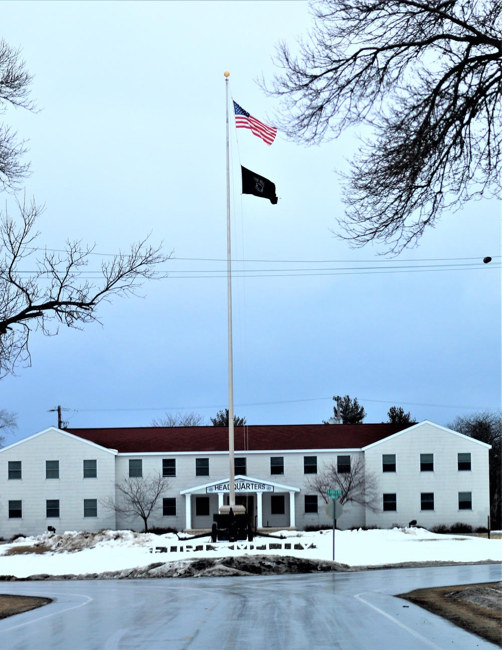 American Flag and Fort McCoy