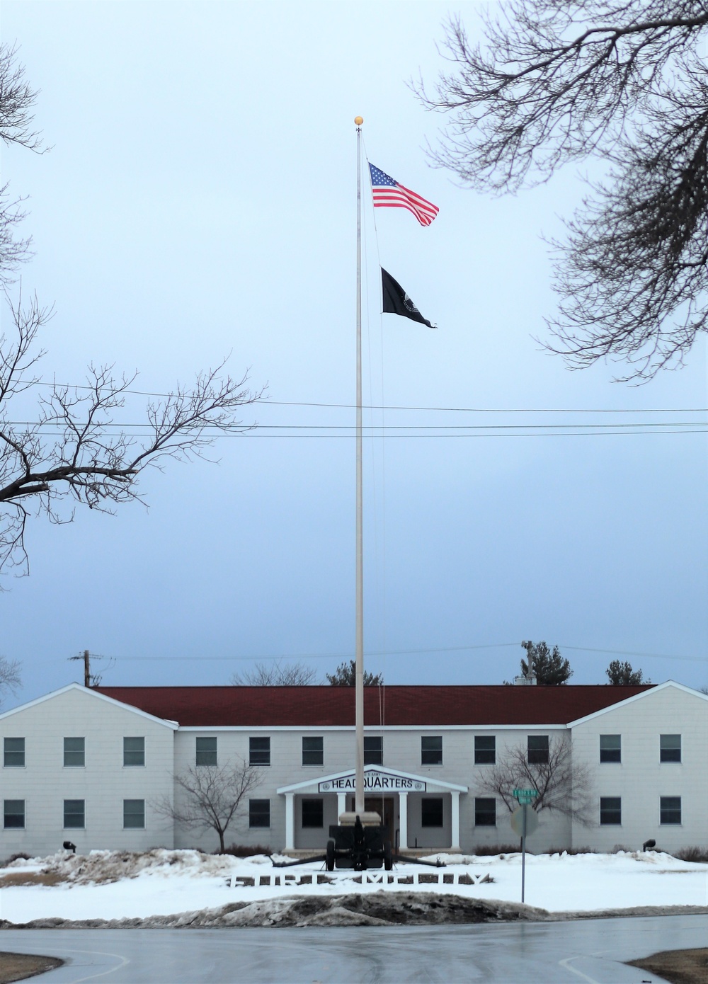 American Flag and Fort McCoy