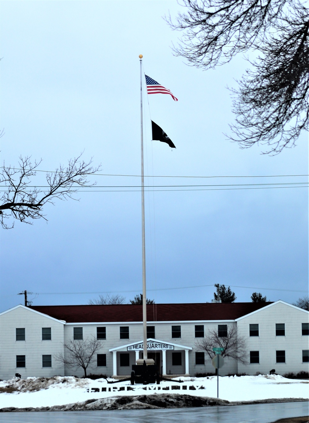 American Flag and Fort McCoy