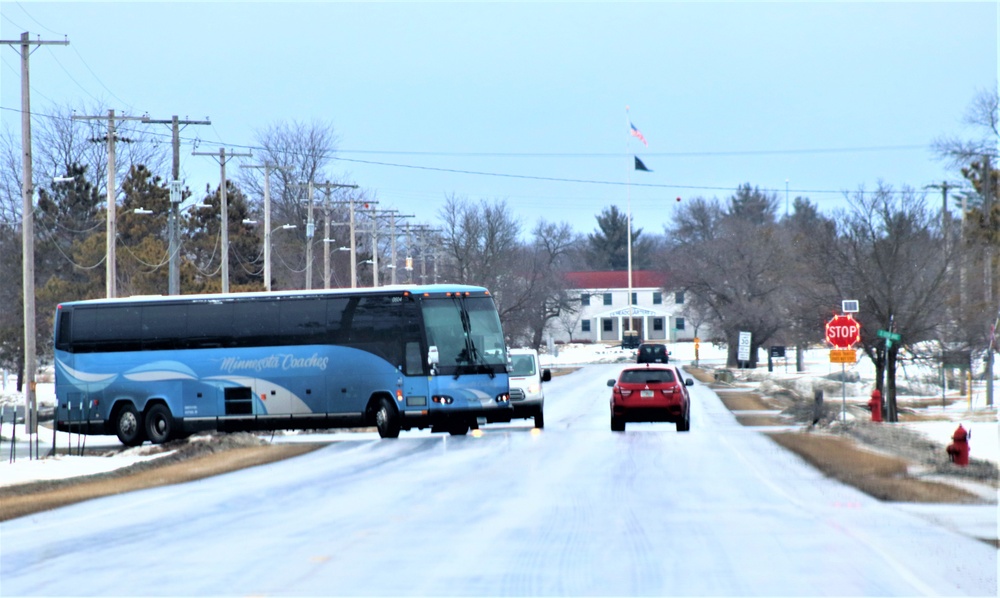 Bus operations for Operation Allies Welcome at Fort McCoy