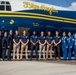 Marines with the Battle Color Detachment catch a flight with the U.S. Navy Blue Angels