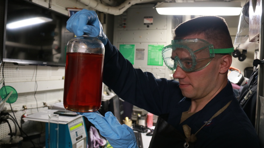 Fuel Testing During Replenishment At Sea