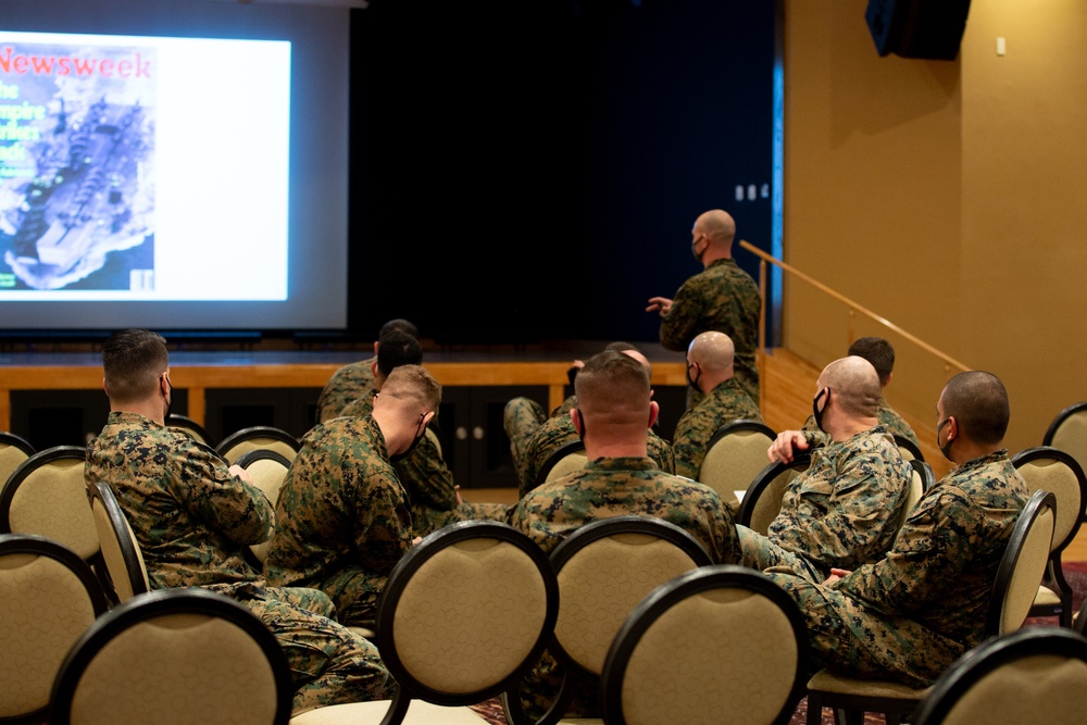 Combat Logistics Regiment 37, 3rd Marine Logistics Group, conducts a Professional Military Education class.