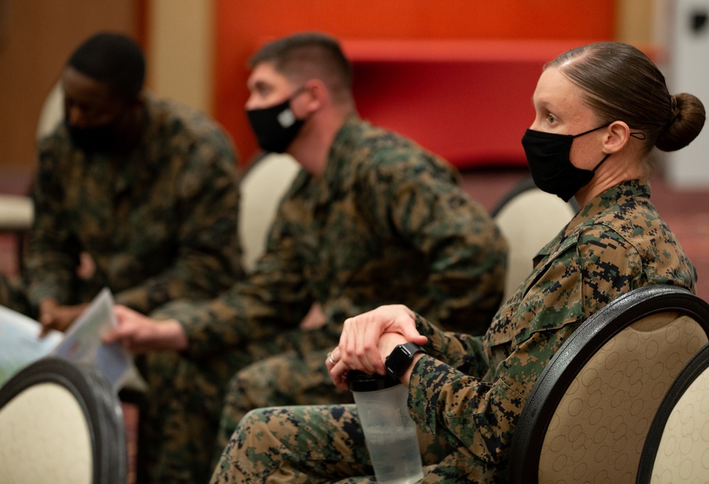 Combat Logistics Regiment 37, 3rd Marine Logistics Group, conducts a Professional Military Education class.