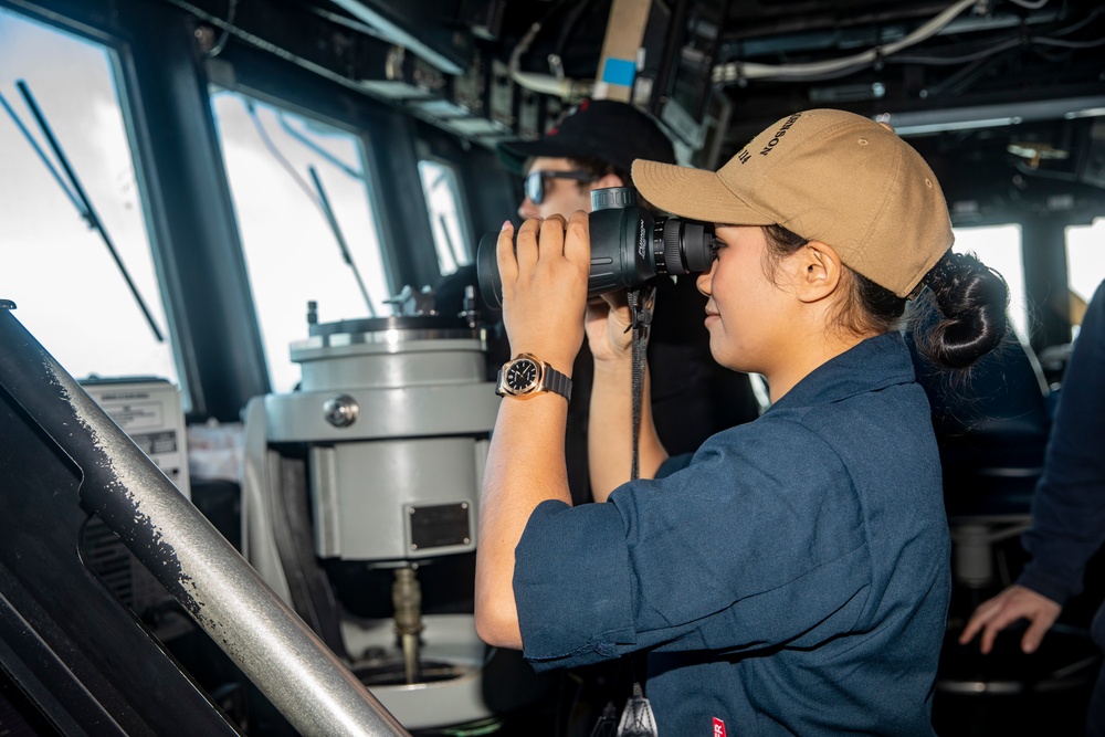 Sailors Stand Watch Aboard USS Ralph Johnson (DDG 114)