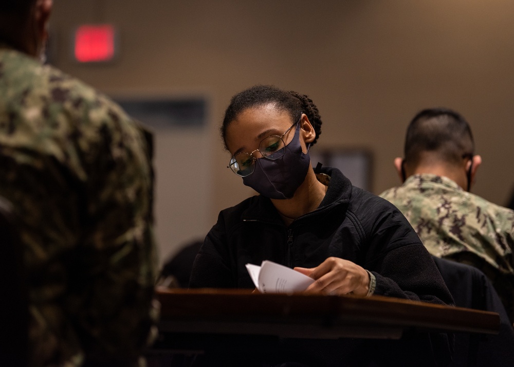 NAF Atsugi Sailors Take E-6 Advancement Exam
