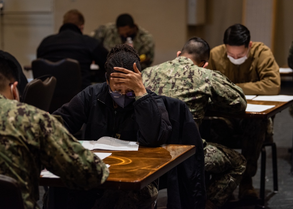 NAF Atsugi Sailors Take E-6 Advancement Exam