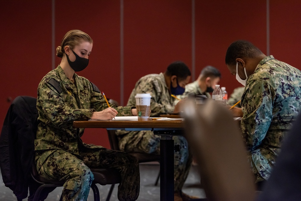 NAF Atsugi Sailors Take E-6 Advancement Exam