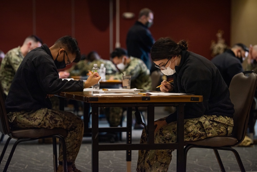 NAF Atsugi Sailors Take E-6 Advancement Exam