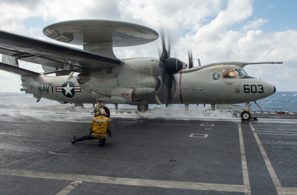 The Harry S. Truman Carrier Strike Group is on a scheduled deployment in the U.S. Sixth Fleet area of operations in support of naval operations to maintain maritime stability and security.