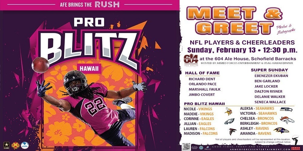 Notable NFL players, cheerleaders to visit Schofield Barracks