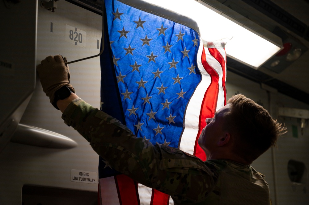 C-17 transports 379th EAES patient