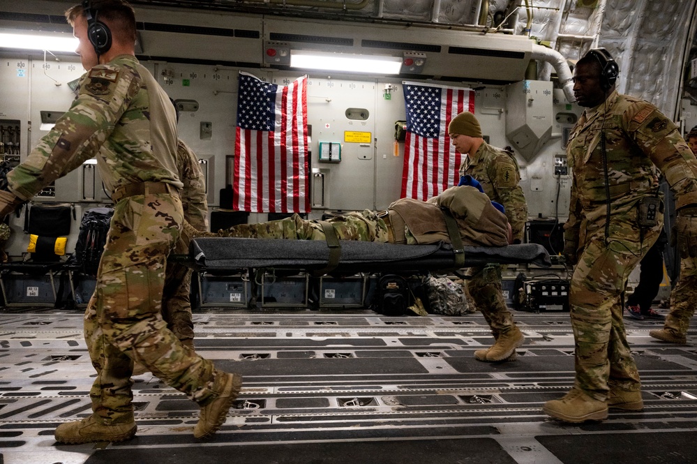 C-17 transports 379th EAES patient