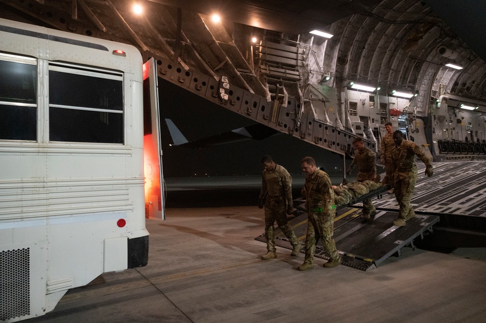 C-17 transports 379th EAES patient