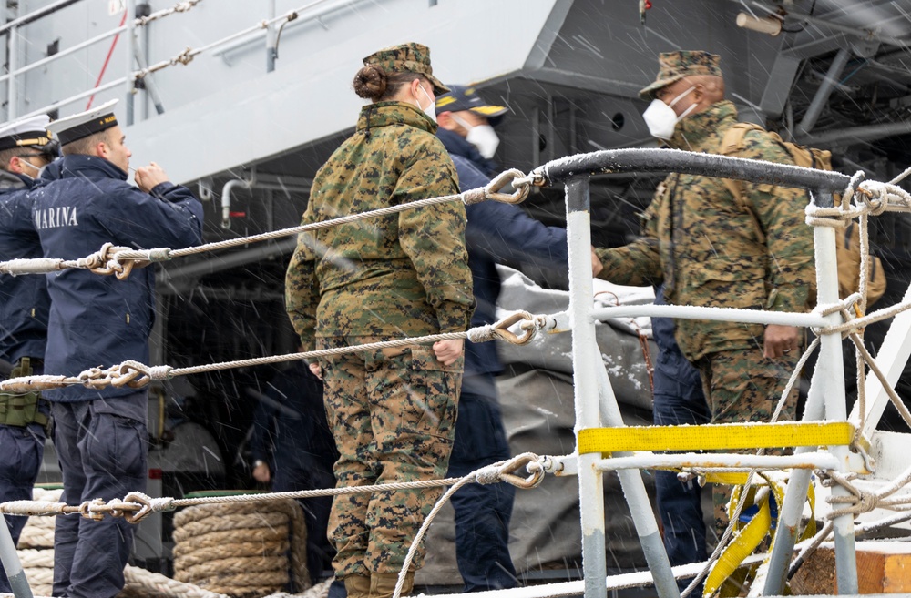 2d MEB Boards Italian Navy Aircraft Carrier Giuseppe Garibaldi