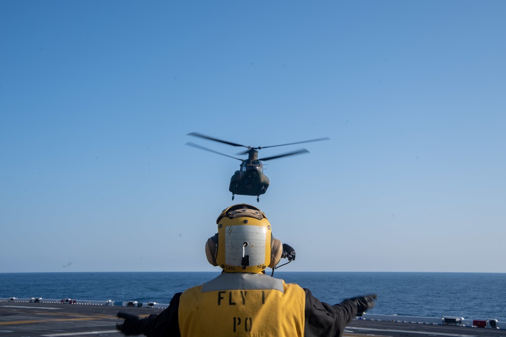 USS America (LHA 6) Conducts Flight Operations with JGSDF