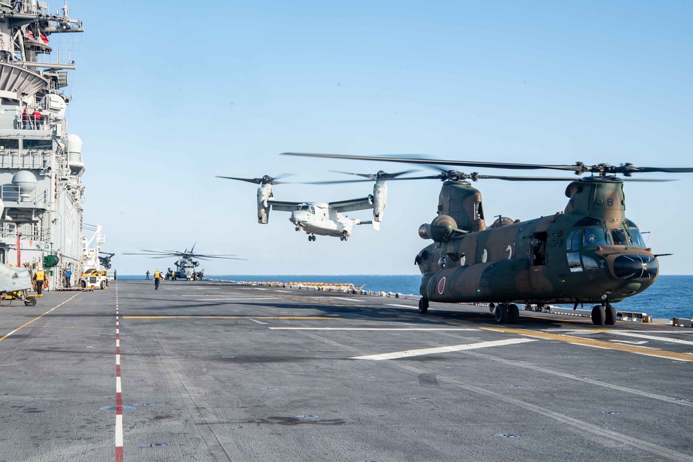 USS America (LHA 6) Conducts Flight Operations with JGSDF