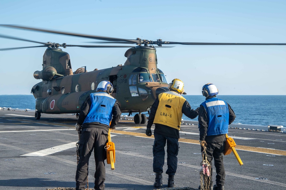USS America (LHA 6) Conducts Flight Operations with JGSDF