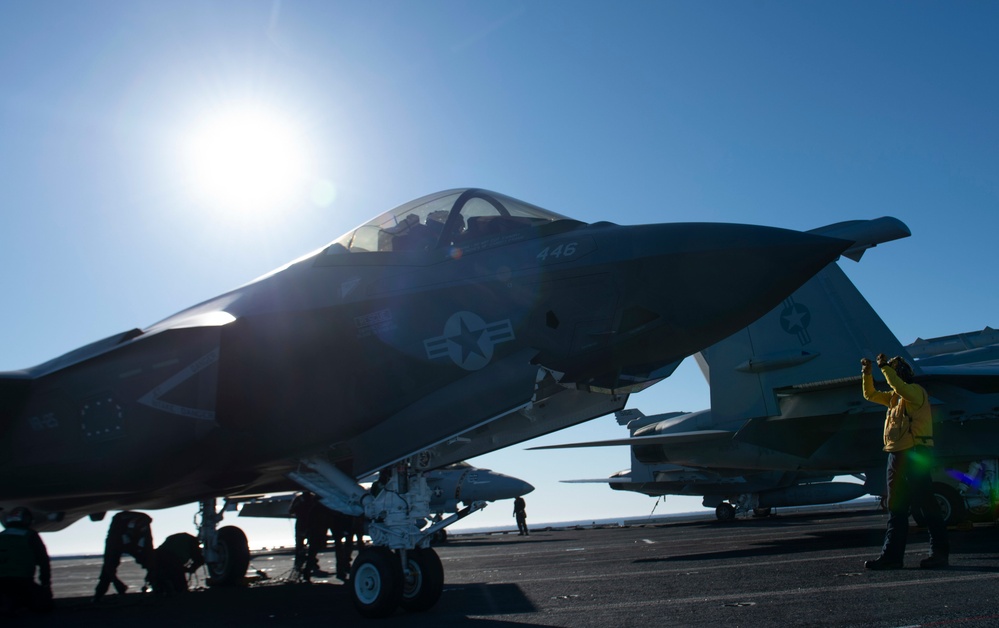 F-35C Rests Onboard USS Nimitz