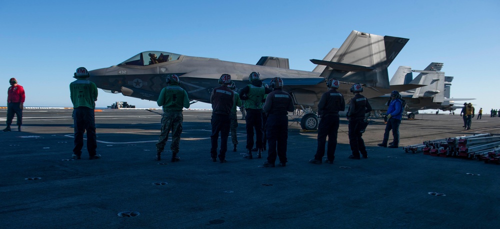 F-35C Rests Onboard USS Nimitz