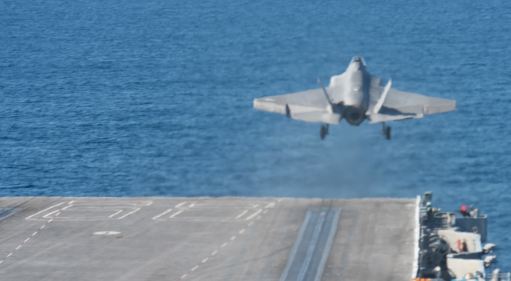 An F-35C Launches From The Flight Deck