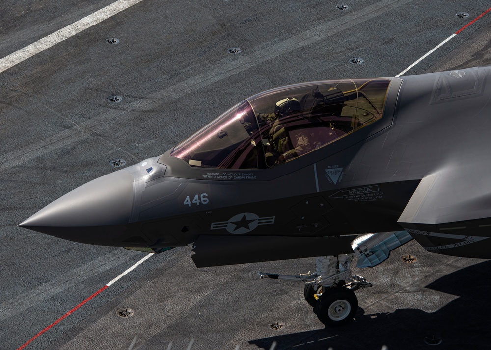 F-35C Lightning II Taxis Across the Flight Deck