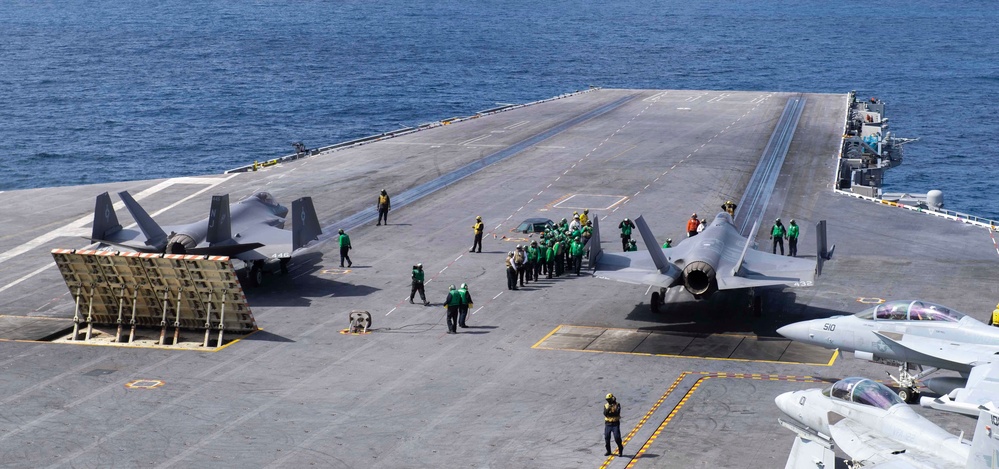 Two F-35C Lightning II's Prepare To Launch