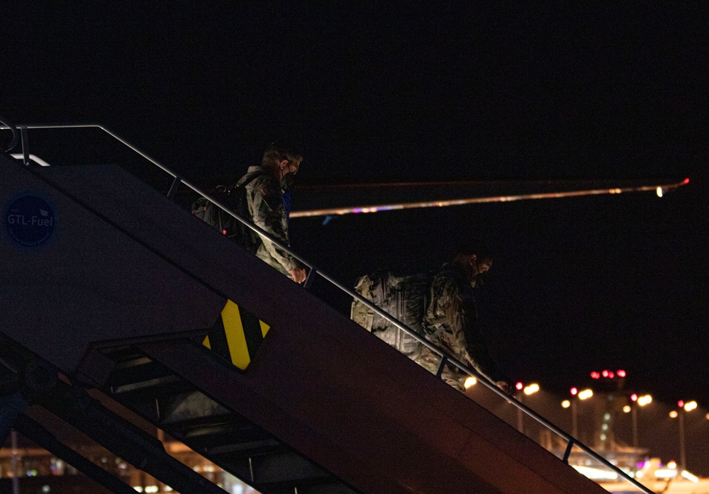 V Corps Soldiers Arrive at Nuremberg Airport