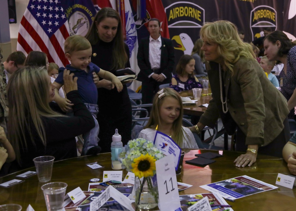 First Lady Dr. Jill Biden Visits with Fort Campbell Families