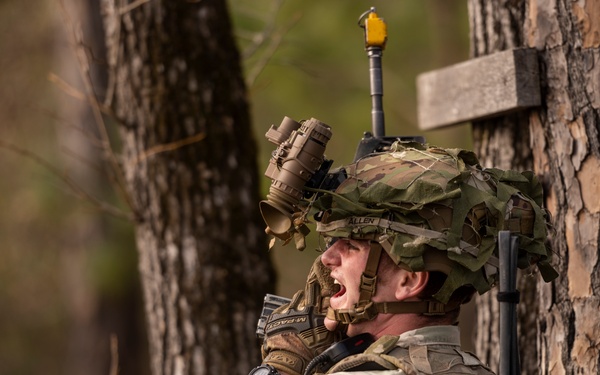 Soldier Calls Out During ENVG-B Training Exercise