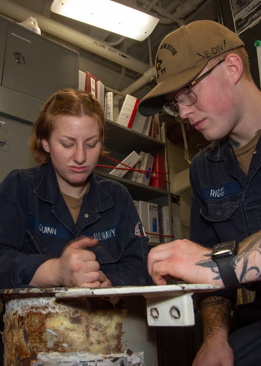 GHWB Sailors Rewind a Fan Motor