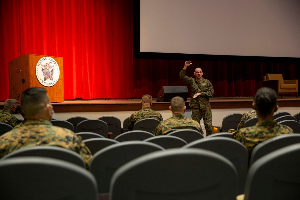 Top enlisted Marine speaks to First Sergeant Course