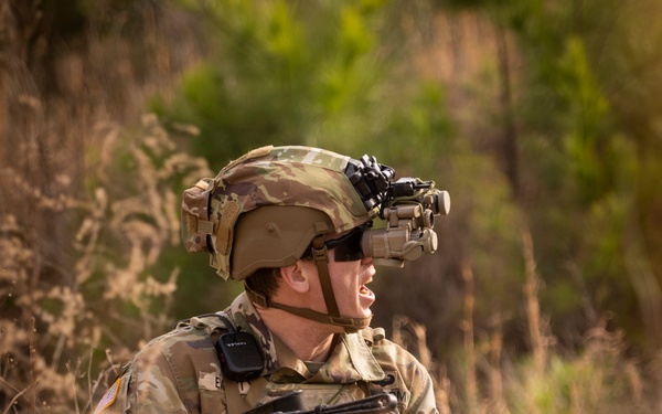Soldier Calls Out During ENVG-B Training Exercise